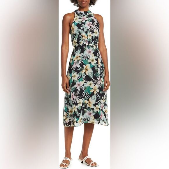 Julia Jordan NWT Floral Print MIDI Dress Size 8 - Picture 2 of 8